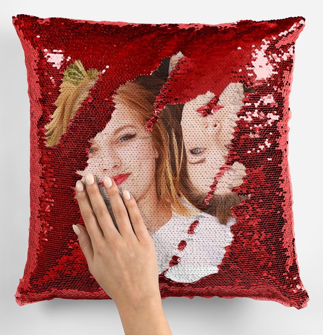 Custom Magic Sequins Pillow Photo Pillowcase | Gifts | Custom Photo Gifts | Magic Pillows